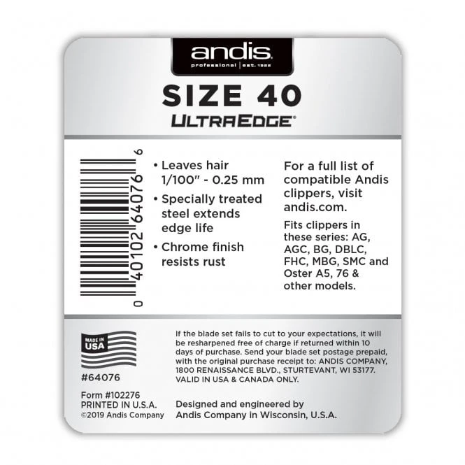 Andis Andis #40 UltraEdge Detachable Blade 3 Andis Andis #40 UltraEdge Detachable Blade - Image 3