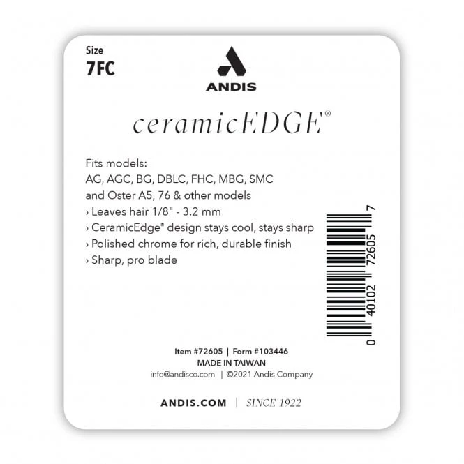 Andis Andis #7FC CeramicEdge Detachable Blade 3 Andis Andis #7FC CeramicEdge Detachable Blade - Image 3