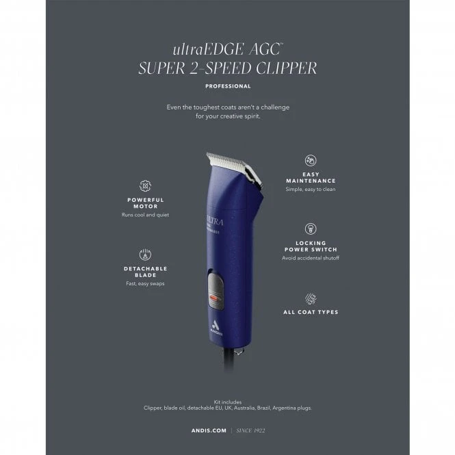 Andis Andis UltraEdge AGC Super 2-Speed Brushless Clipper - Blue 7 Andis Andis UltraEdge AGC Super 2-Speed Brushless Clipper - Blue - Image 7