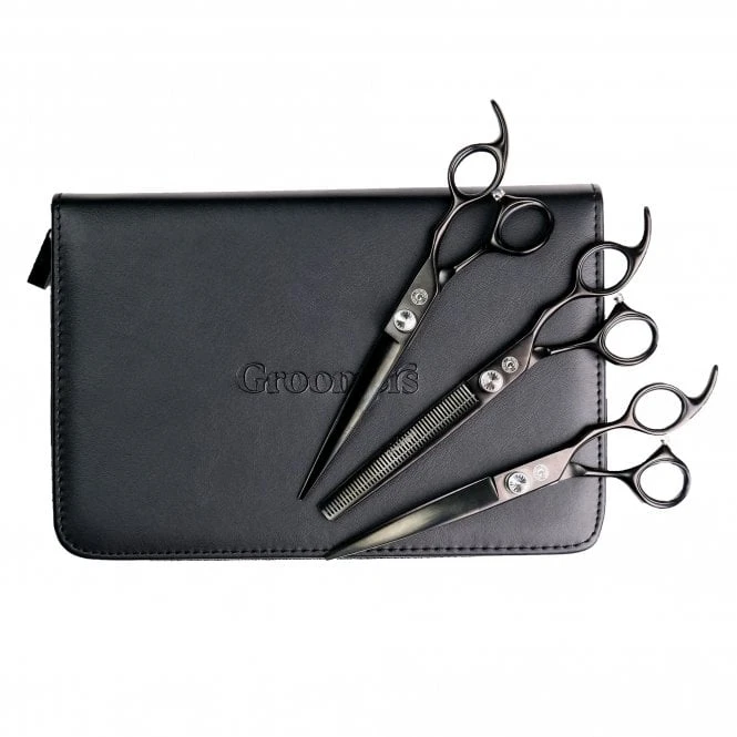 Groomers Groomers Noir Collection 3 Piece Scissor Gift Set 1 Groomers Groomers Noir Collection 3 Piece Scissor Gift Set